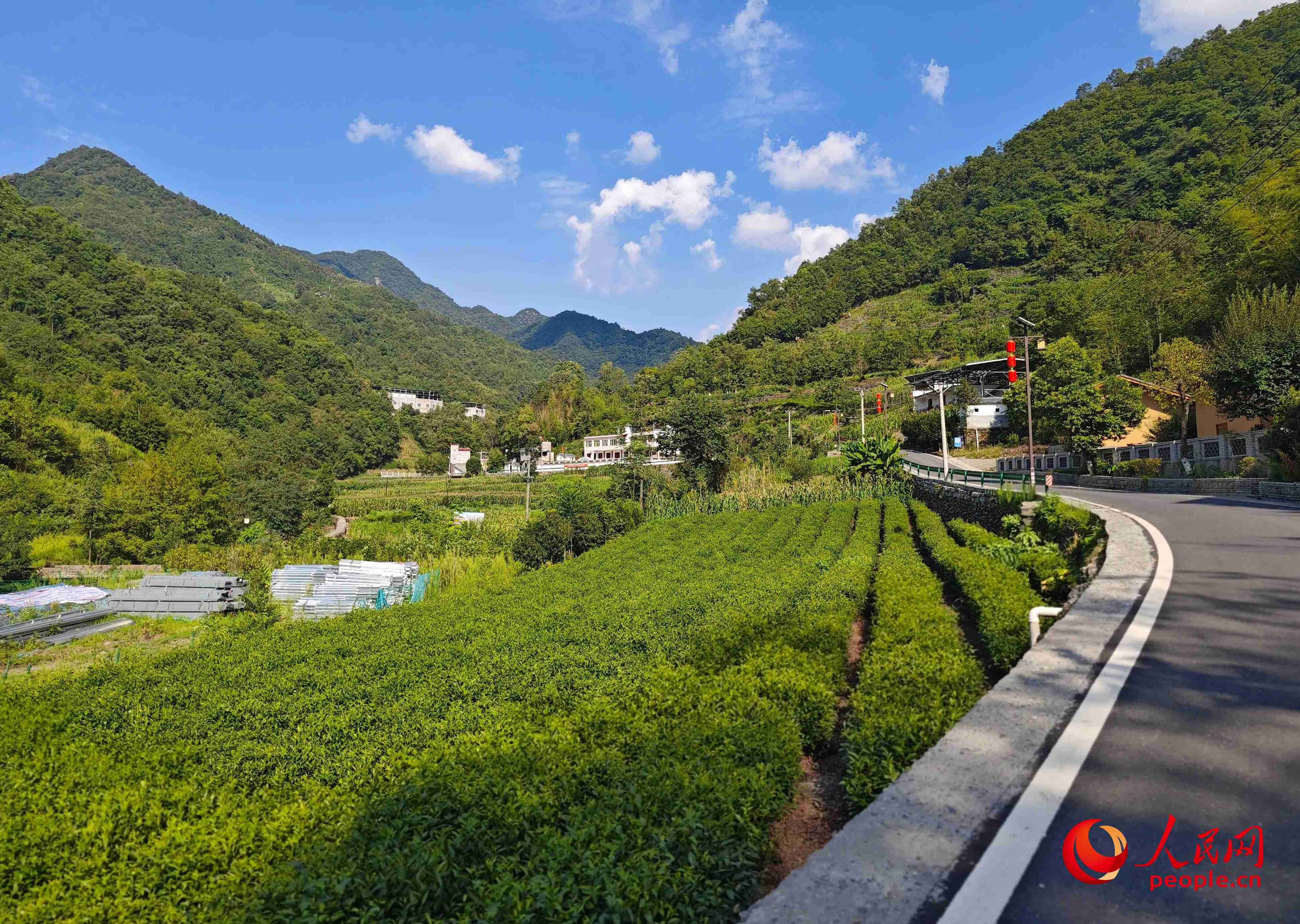 里端溝旁的鳳凰村。人民網(wǎng)記者 黃鈺攝